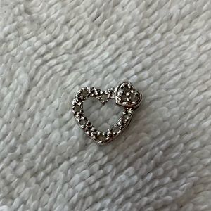 Diamond chips in sterling silver small pendant